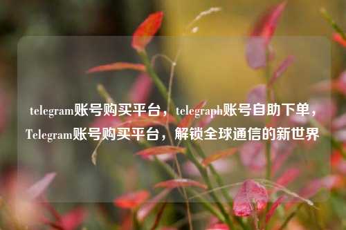 telegram账号购买平台，telegraph账号自助下单，Telegram账号购买平台，解锁全球通信的新世界