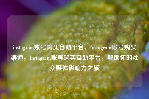 instagram账号购买自助平台，instagram账号购买渠道，Instagram账号购买自助平台，解锁你的社交媒体影响力之旅