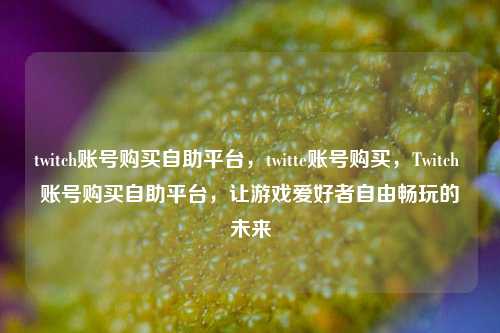 twitch账号购买自助平台，twitte账号购买，Twitch 账号购买自助平台，让游戏爱好者自由畅玩的未来