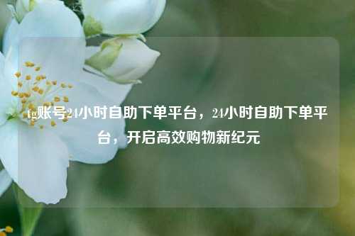 tg账号24小时自助下单平台，24小时自助下单平台，开启高效购物新纪元
