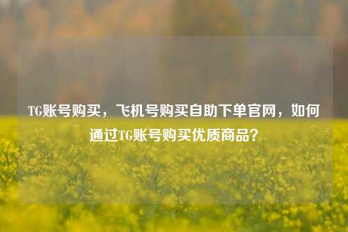 TG账号购买	，飞机号购买自助下单官网，如何通过TG账号购买优质商品？  第1张