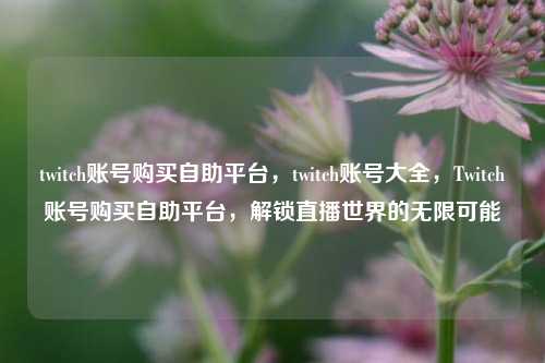 twitch账号购买自助平台，twitch账号大全，Twitch账号购买自助平台，解锁直播世界的无限可能