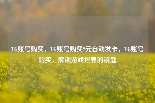 TG账号购买，TG账号购买2元自动发卡，TG账号购买，解锁游戏世界的钥匙