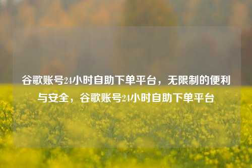 谷歌账号24小时自助下单平台，无限制的便利与安全，谷歌账号24小时自助下单平台