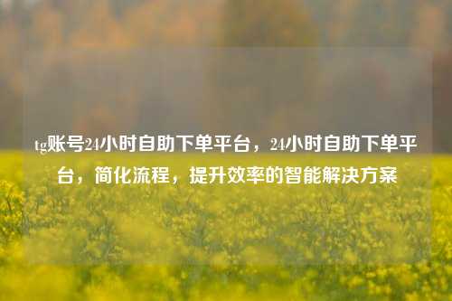 tg账号24小时自助下单平台，24小时自助下单平台	，简化流程，提升效率的智能解决方案  第1张