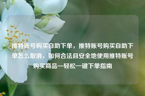 推特账号购买自助下单，推特账号购买自助下单怎么取消，如何合法且安全地使用推特账号购买商品—轻松一键下单指南
