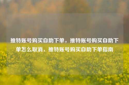 推特账号购买自助下单，推特账号购买自助下单怎么取消，推特账号购买自助下单指南