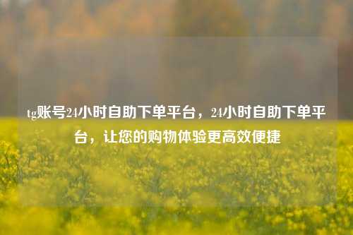 tg账号24小时自助下单平台，24小时自助下单平台，让您的购物体验更高效便捷