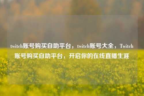 twitch账号购买自助平台，twitch账号大全，Twitch账号购买自助平台，开启你的在线直播生涯