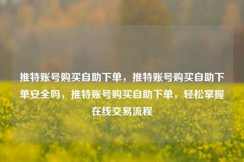 推特账号购买自助下单，推特账号购买自助下单安全吗，推特账号购买自助下单，轻松掌握在线交易流程