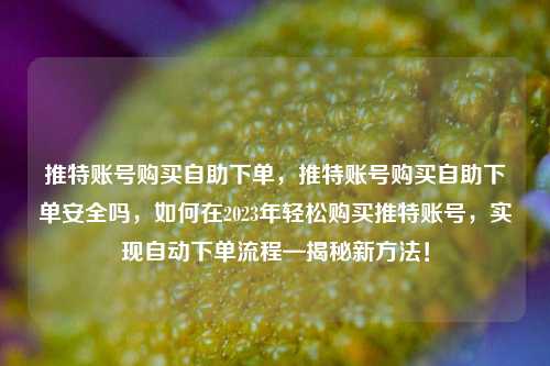 推特账号购买自助下单，推特账号购买自助下单安全吗，如何在2023年轻松购买推特账号，实现自动下单流程—揭秘新方法！