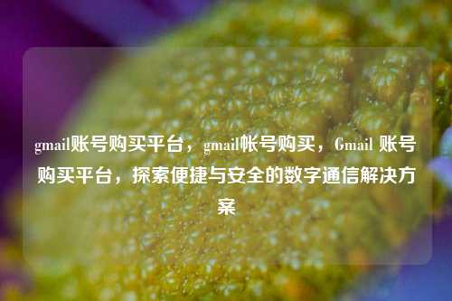 gmail账号购买平台，gmail帐号购买，Gmail 账号购买平台，探索便捷与安全的数字通信解决方案