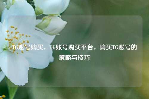 TG账号购买，TG账号购买平台，购买TG账号的策略与技巧