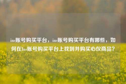 ins账号购买平台，ins账号购买平台有哪些，如何在Ins账号购买平台上找到并购买心仪商品？