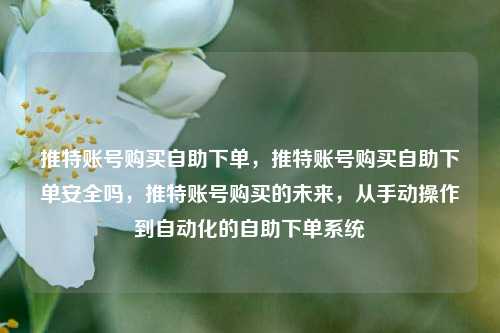 推特账号购买自助下单，推特账号购买自助下单安全吗	，推特账号购买的未来，从手动操作到自动化的自助下单系统  第1张