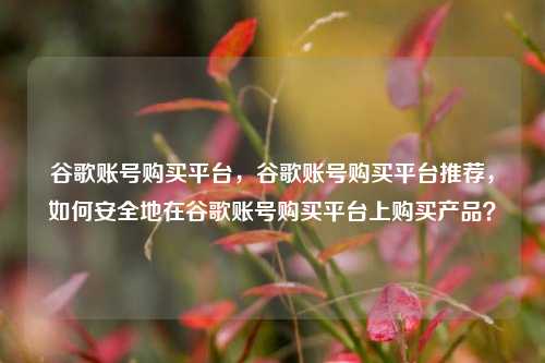 谷歌账号购买平台，谷歌账号购买平台推荐，如何安全地在谷歌账号购买平台上购买产品？