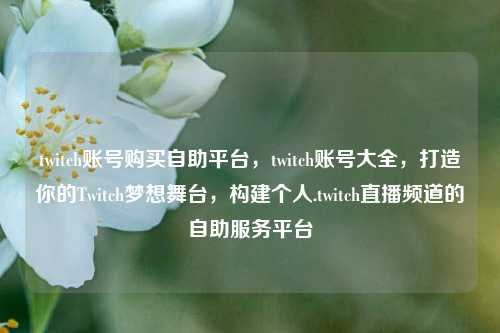 twitch账号购买自助平台，twitch账号大全，打造你的Twitch梦想舞台，构建个人.twitch直播频道的自助服务平台