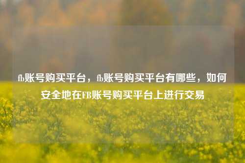 fb账号购买平台，fb账号购买平台有哪些，如何安全地在FB账号购买平台上进行交易