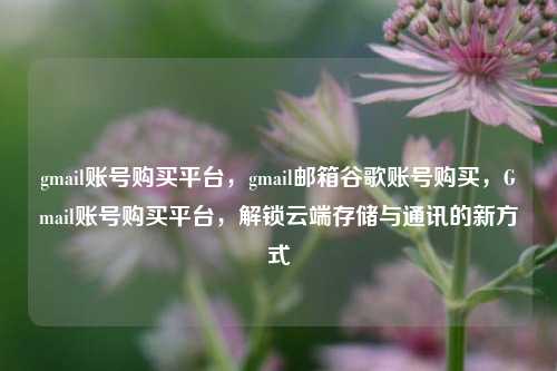 gmail账号购买平台，gmail邮箱谷歌账号购买，Gmail账号购买平台，解锁云端存储与通讯的新方式