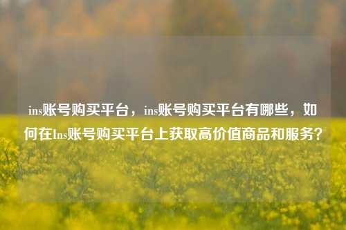 ins账号购买平台，ins账号购买平台有哪些，如何在Ins账号购买平台上获取高价值商品和服务？