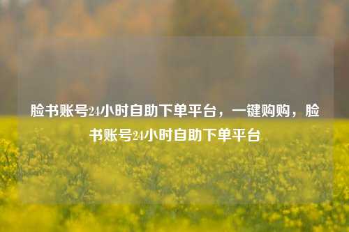 脸书账号24小时自助下单平台，一键购购，脸书账号24小时自助下单平台