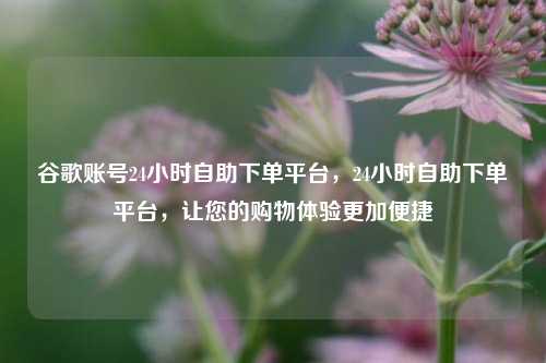 谷歌账号24小时自助下单平台，24小时自助下单平台，让您的购物体验更加便捷